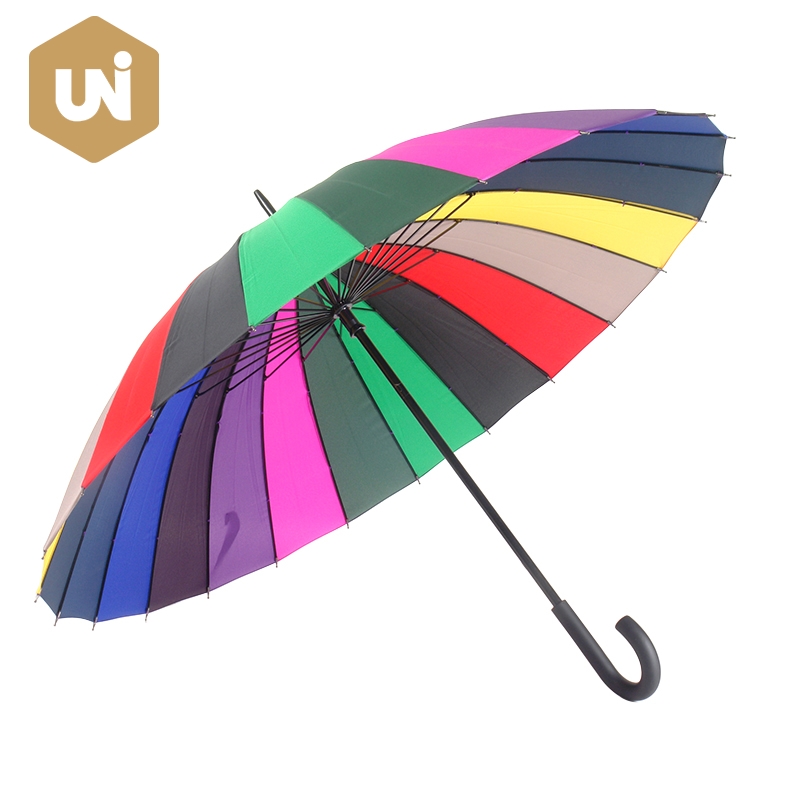 Regenboog Stick-paraplu voor volwassenen